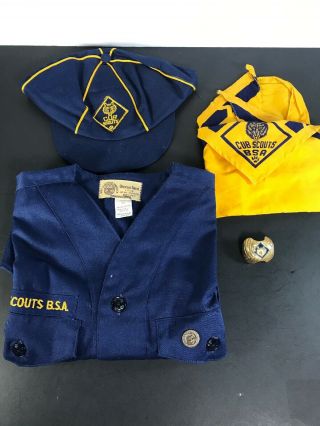 Vintage 1960’s - 1970’s Cub Scout Shirt Hat Scarf Pins Patches