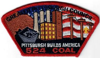 2001 Bsa Scout National Jamboree Patch Jsp Greater Pittsburgh Troop 524 Coal