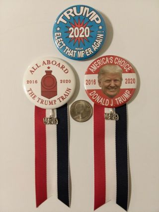 3 - Pack,  2020 Donald Trump For President 2.  25 " Campaign Button,  Pin,  Memorabilia
