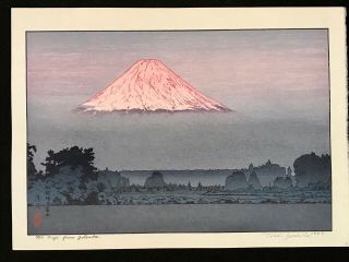 Toshi Yoshida Japanese Woodblock Print Mt Fuji From Gotenba