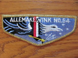 Oa Allemakewink Lodge 54 Order Of The Arrow Flap Patch - Jersey W/ Eagle