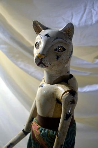 KUCING CAT elegant animal avatar wayang Golek Wooden Puppet from JAVA 2