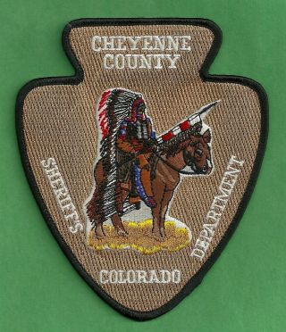 Cheyenne County Sheriff Colorado Shoulder Patch Indian