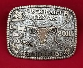 Rodeo Buckle 2011 Lockhart Texas Calf Roping Champion Hand Engraved Signed 242