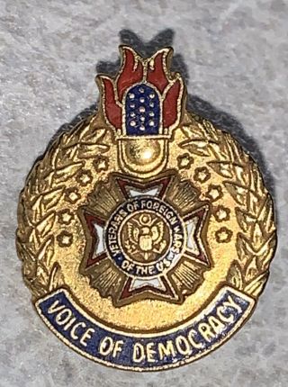 Veterans Of Foreign Wars Voice Of Democracy Vfw Vintage Lapel Hat Pin [i]