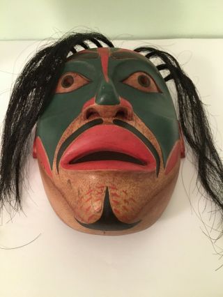 Hand Carved Northwest Coast Native Full Size Face Mask 2
