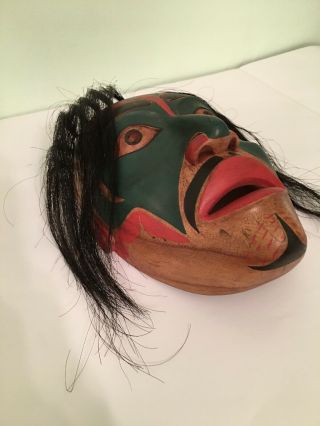 Hand Carved Northwest Coast Native Full Size Face Mask 3
