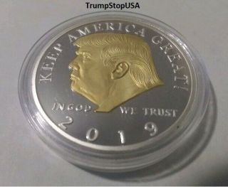 (rare) Donald Trump 2019 Two Tone Challenge Coin Keep America Great