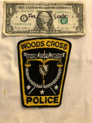 Woods Cross Police Patch Utah Un - Sewn State Of Utah Police Patches
