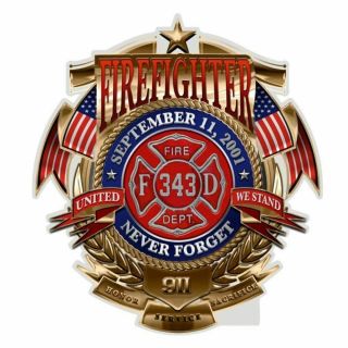 Fire Department Never Forget Firefighter Decal