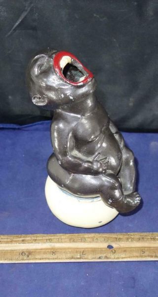 Vintage Americana Black Baby On Chamber Pot Crying Ashtray National Prod