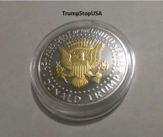 Donald Trump 2019 Two Tone Challenge Coin 40 MM Proof 2
