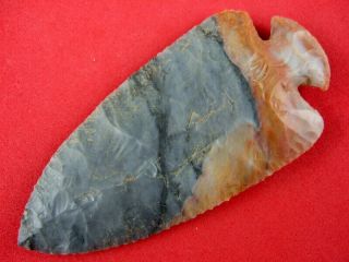 Fine Colored Authentic 3 1/4 Inch Pennsylvania Dovetail Point Indian Arrowheads