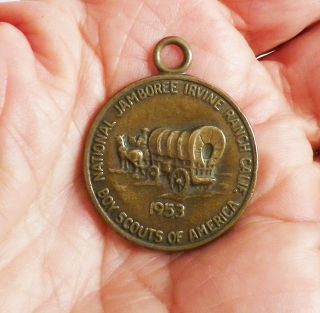 1953 Boy Scouts Of America National Jamboree Medal Covered Wagon Irvine Calif.