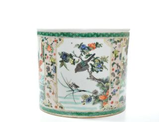 A Chinese Famille Verte Porcelain Brush Pot 3