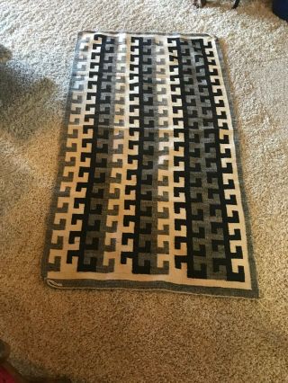 Exquisite Circa 1930s Navajo Banded Double Saddle Blanket / Rug,  Nr