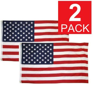 3x5 Ft American Flag W/ Grommets 2 Pack Usa United States Of America Us Flags