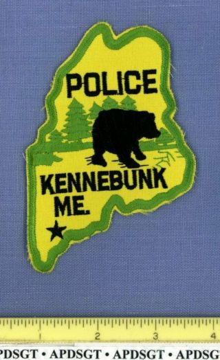 Kennebunk Maine Police Patch State Shape Black Bear City Star