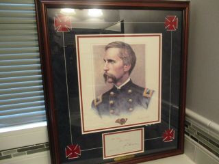 Civil War Colonel Joshua Chamberlain Print With Note And Signature A15 Ps