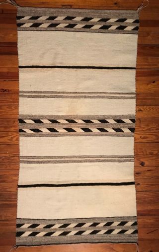 Navajo Double Saddle Banded Blanket,  All Natural Luxurious Handspun Wool,  C1930,  Nr