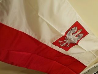 Vintage Dettra 3 X 5 Poland Flag Polish Dura - Lite Nylon Made In Usa