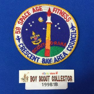 Boy Scout 1958 Space Age Fitness Crescent Bay Area Council Calif.  Patch