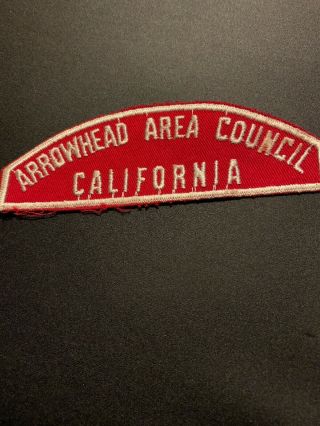 Boy Scout Csp Rws Shoulder Patch,  Arrowhead Area Council / California