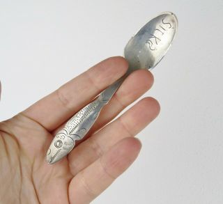 Vgt Northwest Alaska Indian Coin Silver Spoon Tlingit Haida Salmon Sitka