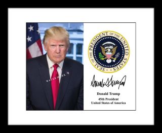 President Donald Trump 8x10 Signed Photo Print Autographed Presidential Seal