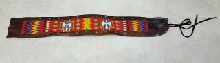 Old 33 " Wide Leather Beaded Waterbird/feather Native American Indian Dance Belt