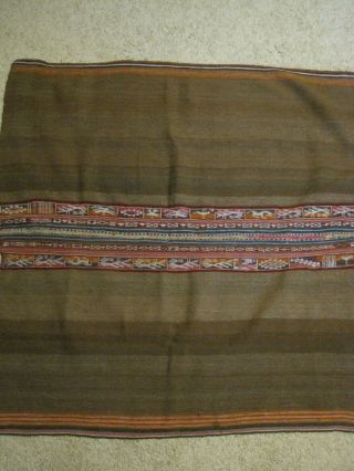 Authentic Old Bolivian Weaving Manta Awayo Tari Textile Cloth Bolivia Andes 3