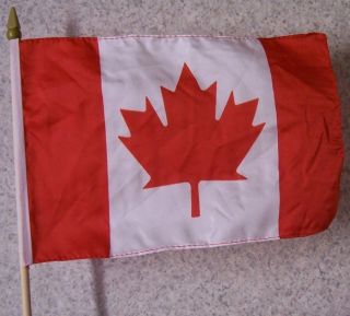Stick Flag 8x12 With Car Window Clip Or Hand Held International Canada