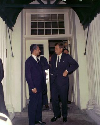 President John F.  Kennedy Bids Farewell To Shah Of Iran 8x10 Photo