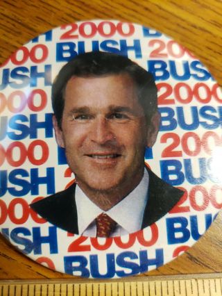 George Bush 2000 campaign pin button political Three INCH - USA Texas 2