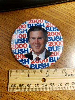George Bush 2000 campaign pin button political Three INCH - USA Texas 3