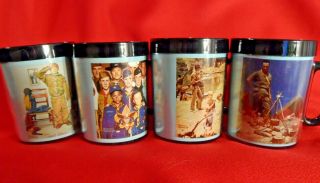 4 Boy Scouts Of America Norman Rockwell Thermos Coffee Cups