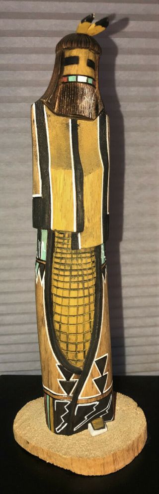 Hopi Corn Maiden 10.  5 " Cottonwood Carved Kachina Doll Sculpture V.  Teller Signed