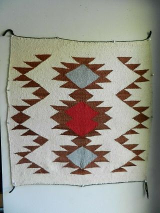 Old White Navajo Eyedazzler Rug,  Blanket,  29 " X29 ",