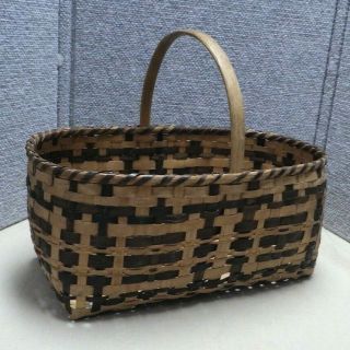 Vintage Antique Oak Splint Cherokee Indian Basket With Handle