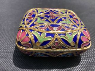 19th Century Russian Brass And Enamel Cloisonne Box