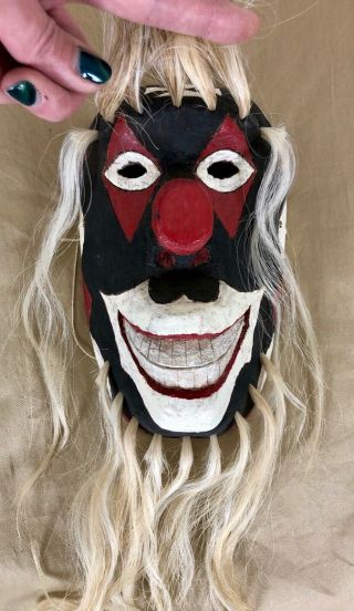 Guerrilla W/ Clown Nose Yaqui Yoeme Mayo Dance Mask Sonora Mexico Indian