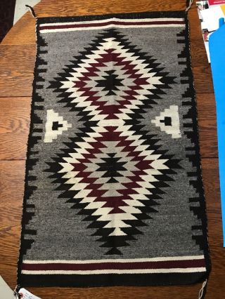 Vintage Navajo Rug / Blanket Crystal Eye Dazzler 37”x 22”