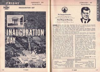 1961 Tv Guide Ad John F Kennedy Inauguration Day Televised 35th President