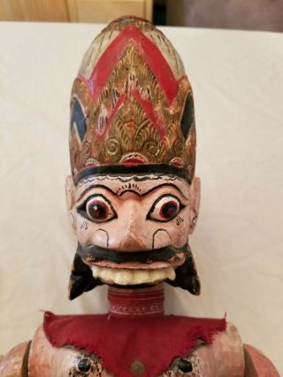 Antique Cirebon Java Wayang Golek Rama Wijaya Wooden Puppet W/ Batik Sarong