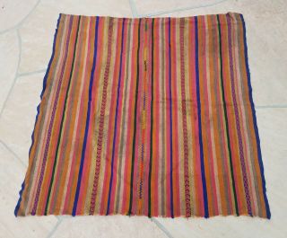 Antique/vintage Peruvian Aguayo Table Cloth - Andean Mountain Textile 47 " X 47 "