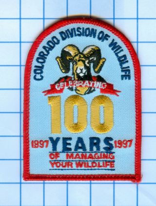 Fire Patch - Colorado Division Of Wildlife 100 Years 1897 - 1997