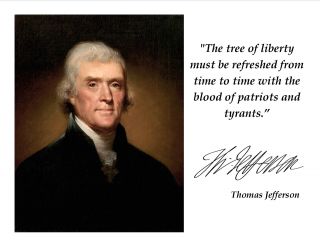 Thomas Jefferson Tyrants Quote With Facsimile Autograph - 8x10 Photo (pq - 018)