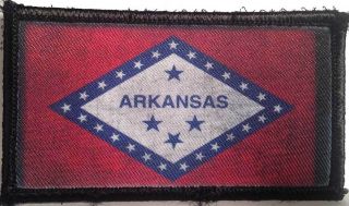 Arkansas Flag Subdued Colors Patches W Hook & Loop - 2 Patches