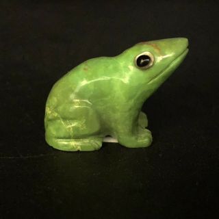 Zuni Green Precious Frogs By Edison Bobelu Signed Fetish