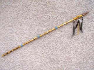 Native American Spear/lance With Agate Tip & Medicine Wheel